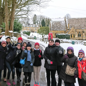 Happy guests on a Go Cotswolds Cirencester Market Christmas Tour