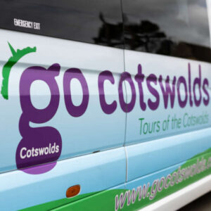 Close up of Go Cotswolds tour van - the orginal and best tours of the Cotswolds.