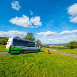 Go Cotswolds bus in the sunshine during english tourism week 2025