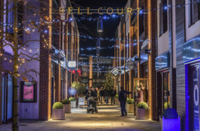 Go Cotswolds Stratford Upon AVon Christmas Market tour. Lights looking wonderful in Bell Court