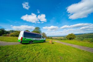 visit the Cotswolds this march. Our minibus looking great in the sun