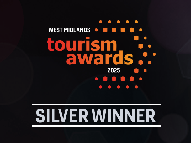 Logo for a silver Winner at the West Midlands Tourism Awards 2025